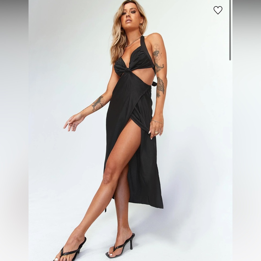NWT Princess Polly Lilo Midi Cutout Dress Black Size 0